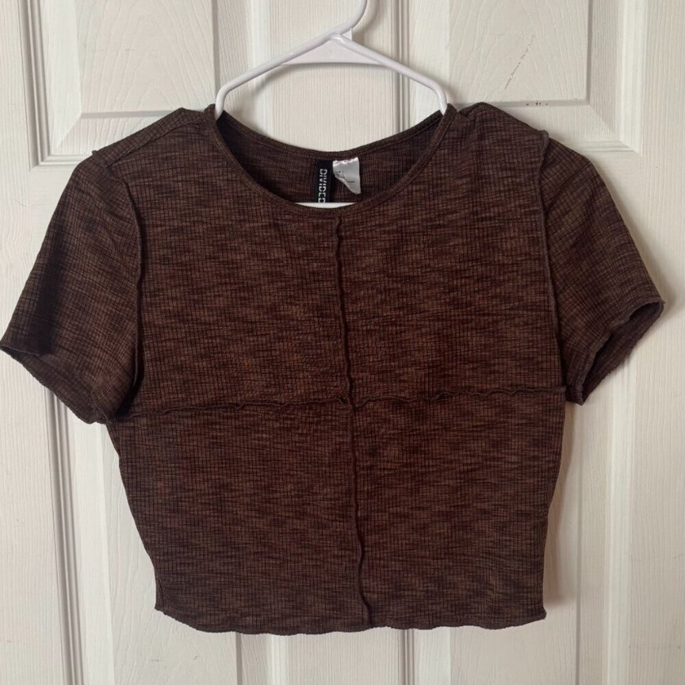 Brown 3D Detail Baby Tee - Originally 13.00